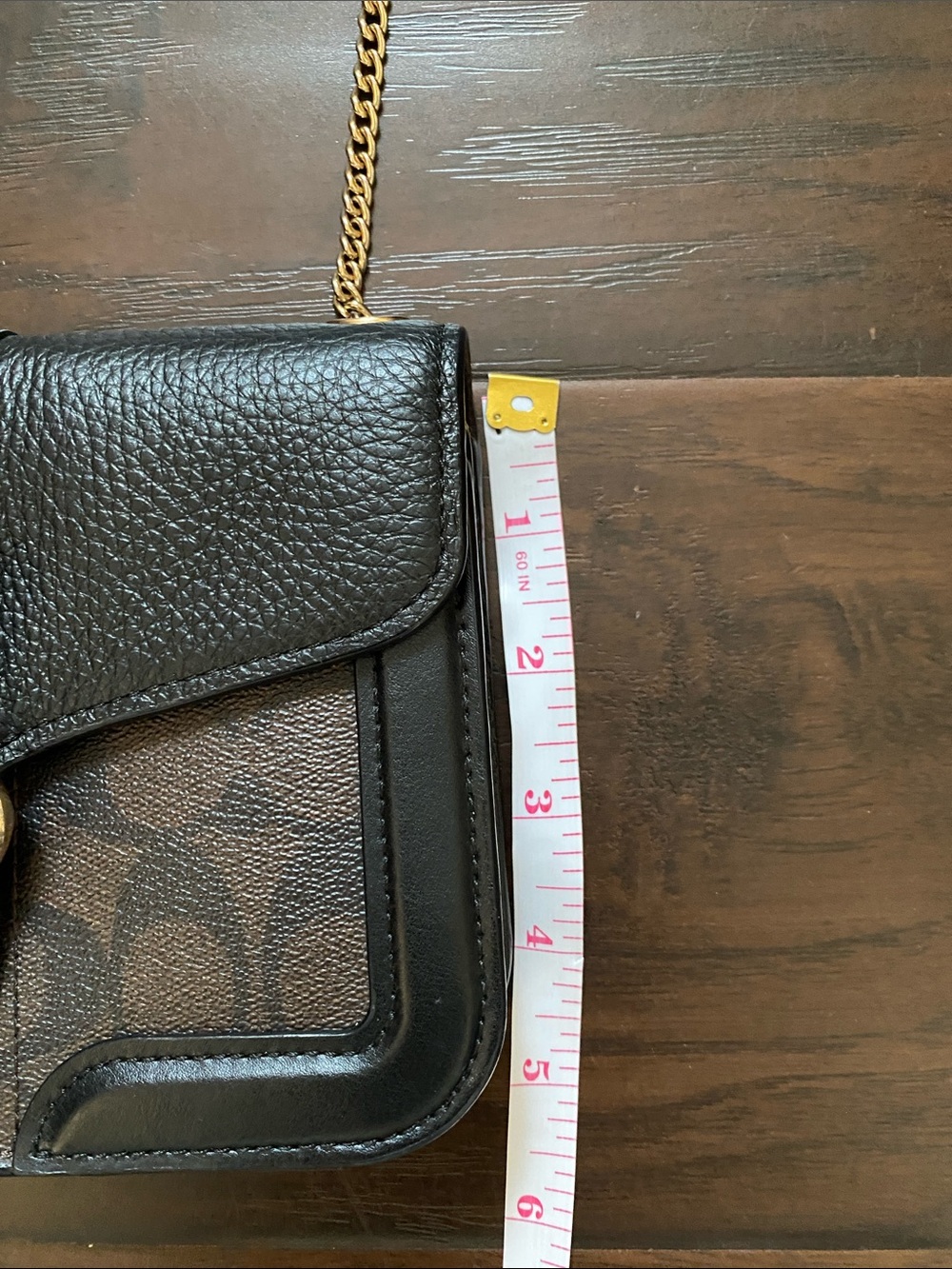 Coach Georgie Crossbody Gold Chain Monogrammed Brown Black 7287 - Picture 16 of 16